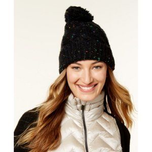 Steve Madden Speckled Cable Beanie in Black, Retail $32.00